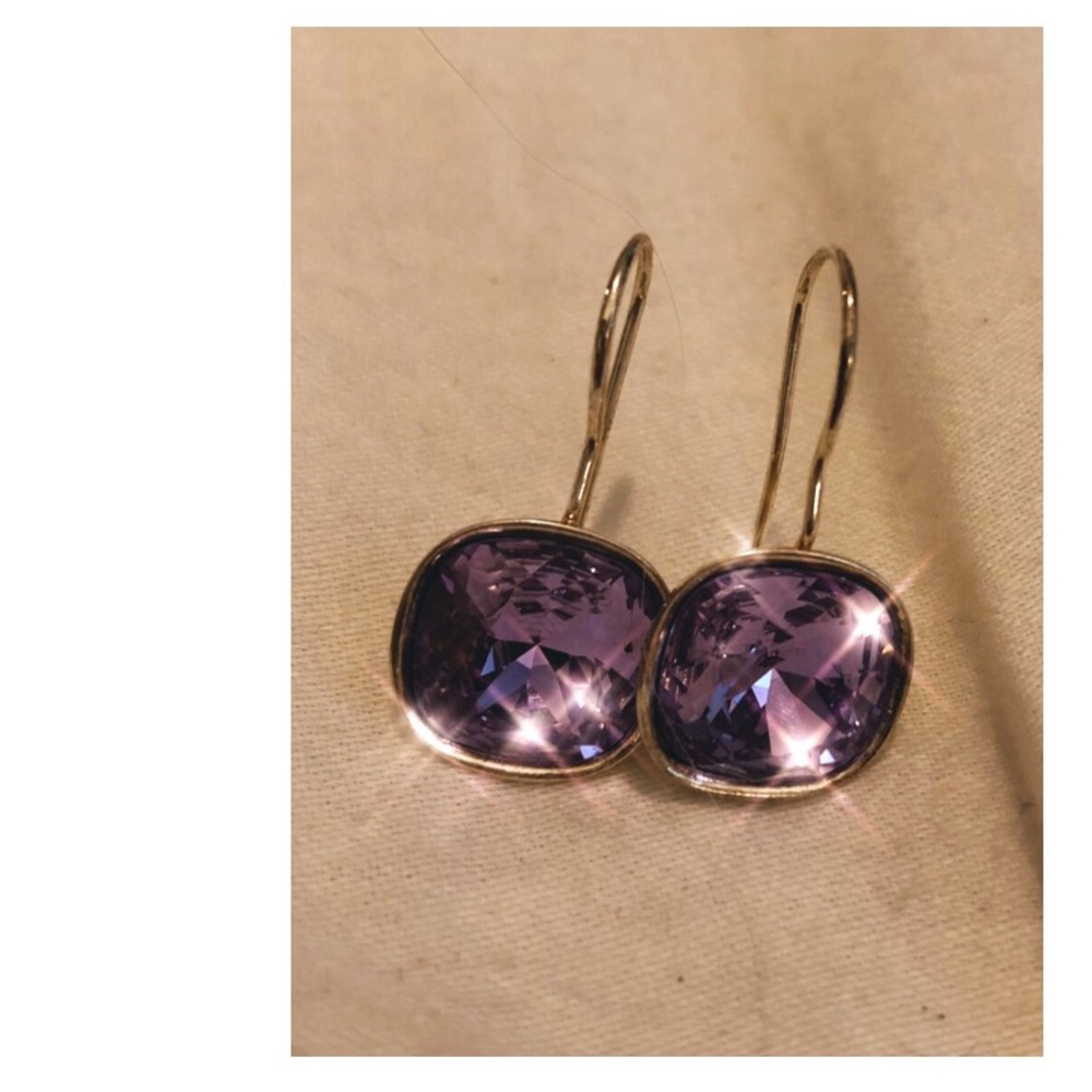 Purple dangly earrings